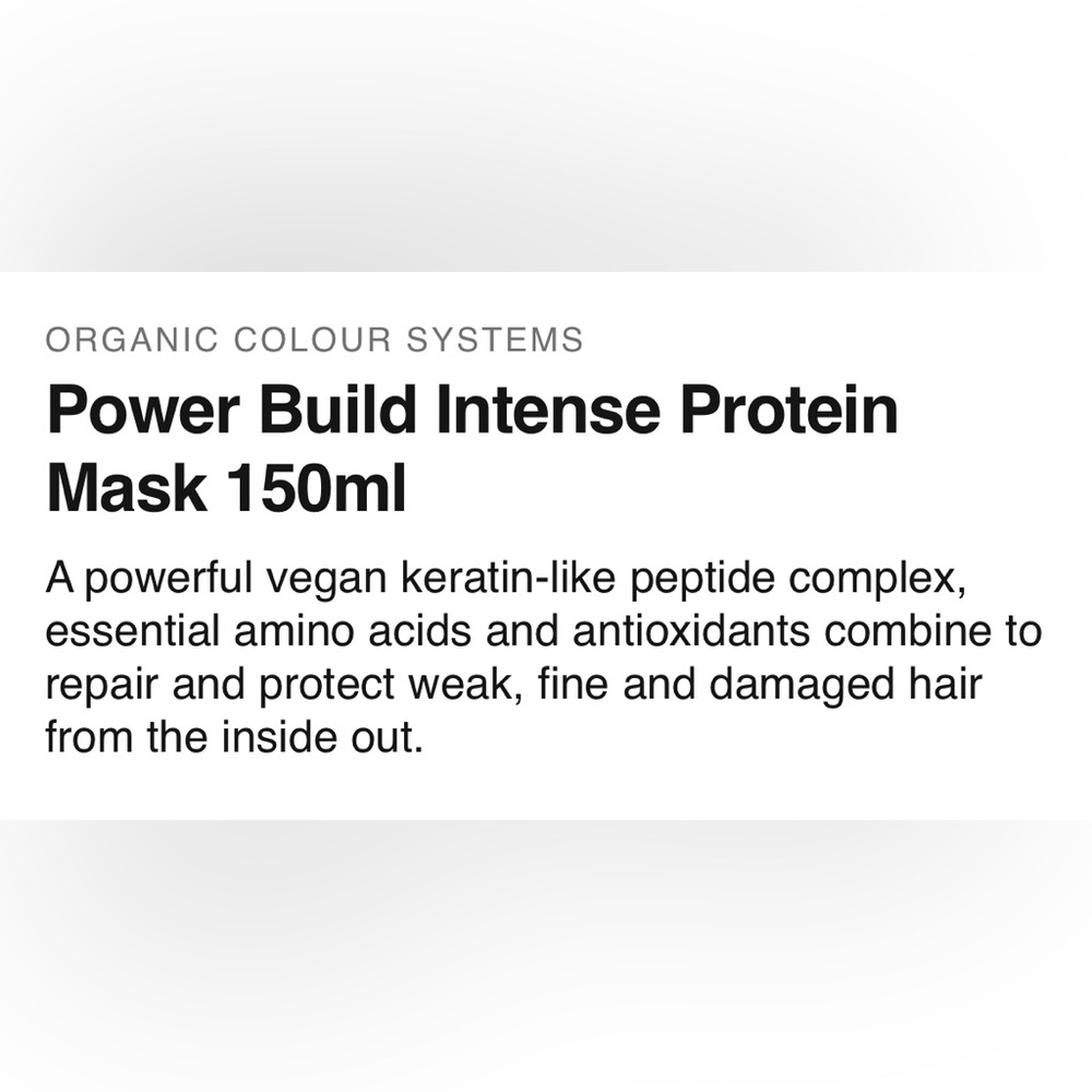 Organic Colour Systems Power Build Intense Protein Mask - Picture 2 of 14